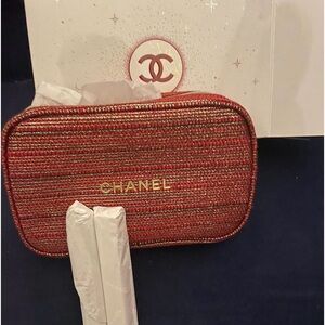 Chanel cosmetics bag with lipgloss